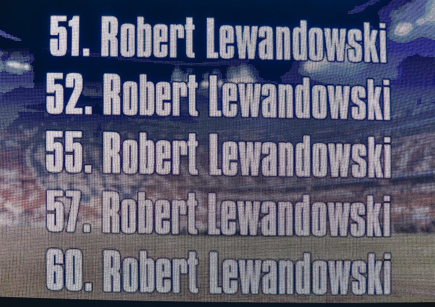 Robert Lewandowski's record of 22.09.2015